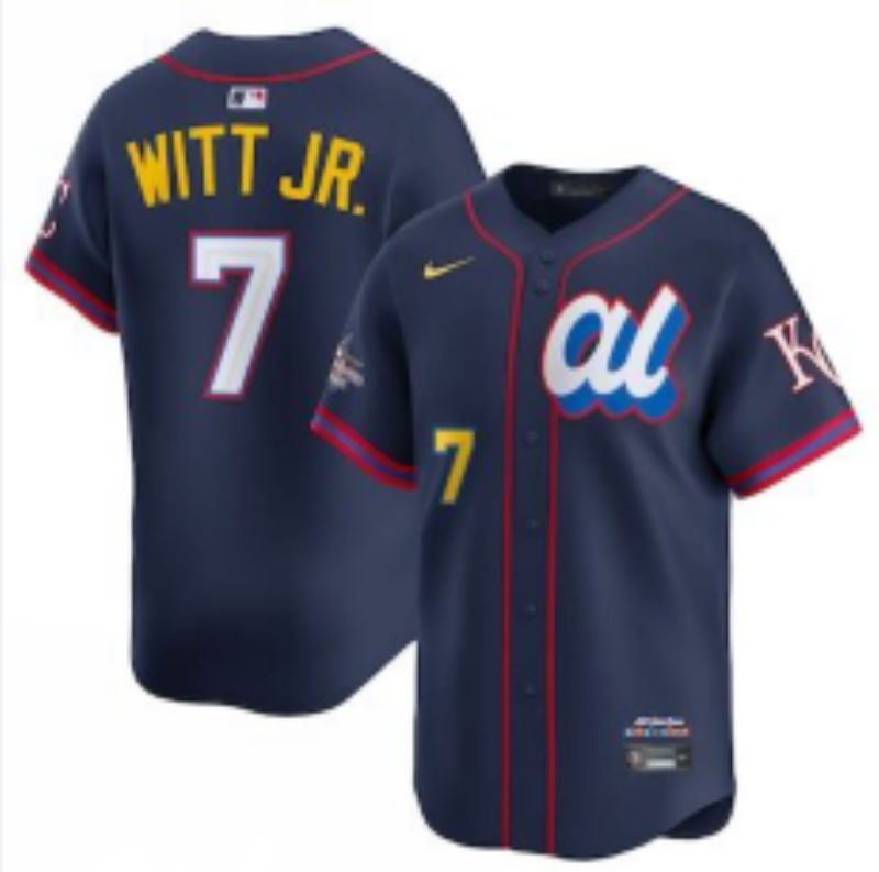 Men 2025 Kansas City Royals #7 Witt jr Drak Blue All star Blank Blue Nike MLB Jersey style 2->kansas city royals->MLB Jersey